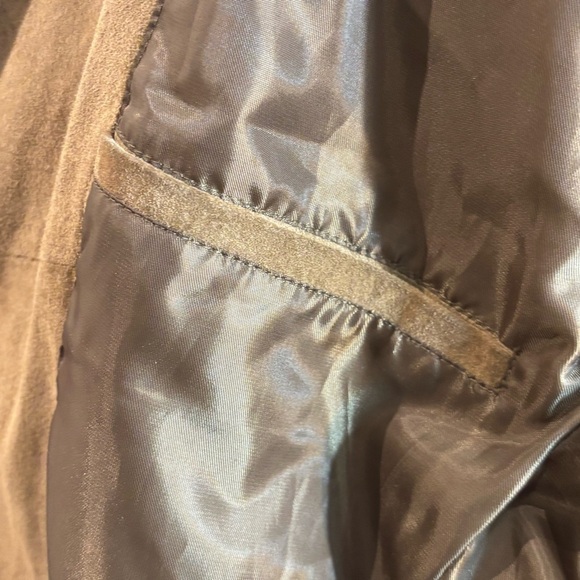 PENDLETON Sz M Light Tan Soft Suede Blazer Jacket Lined Pockets Unisex - Picture 11 of 12